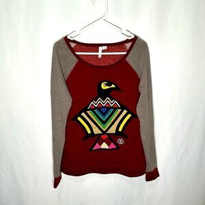 Element sweatshirt with Native American fabric bird sz M